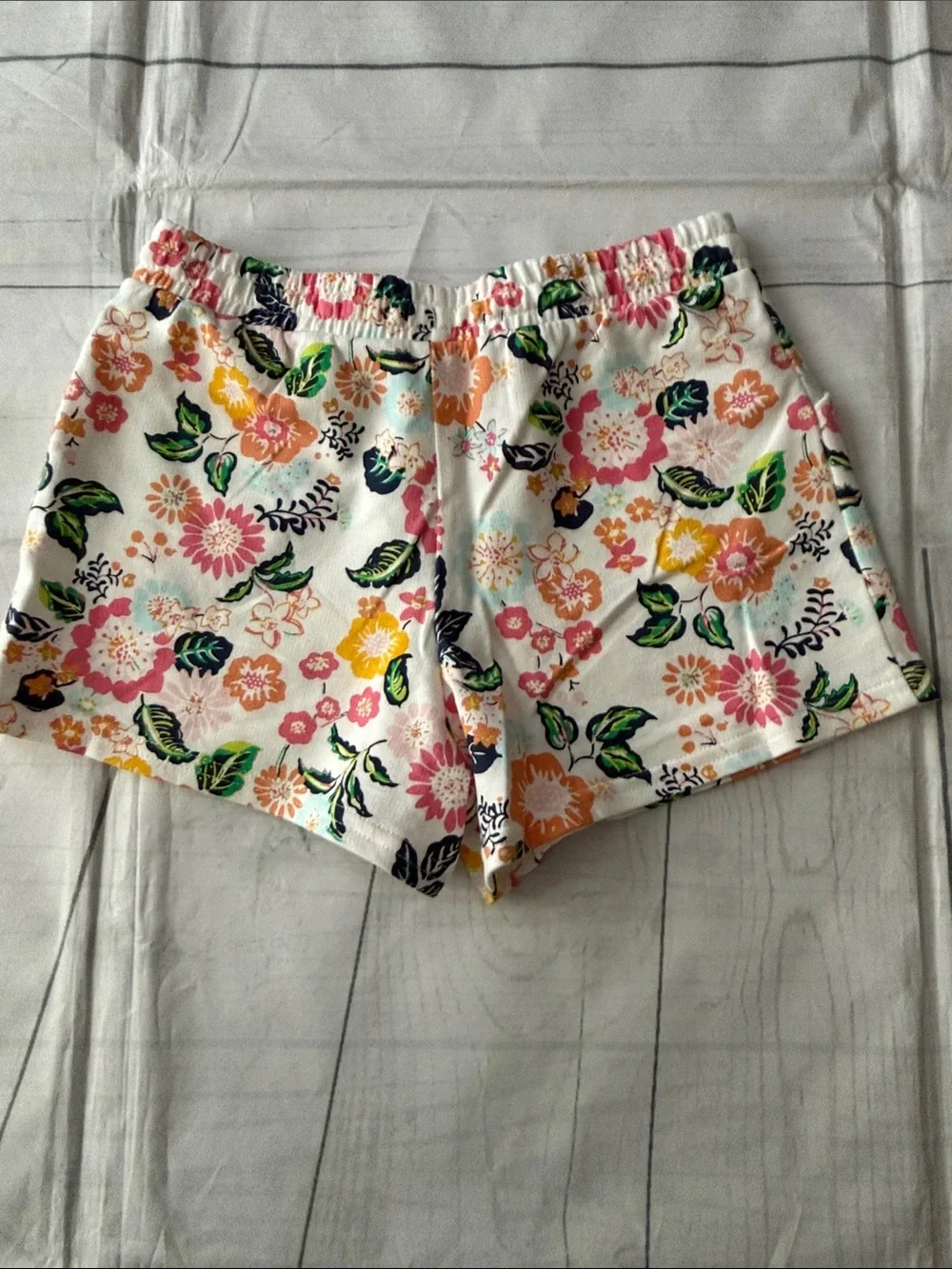 Carter's White Floral Drawstring Kids Shorts